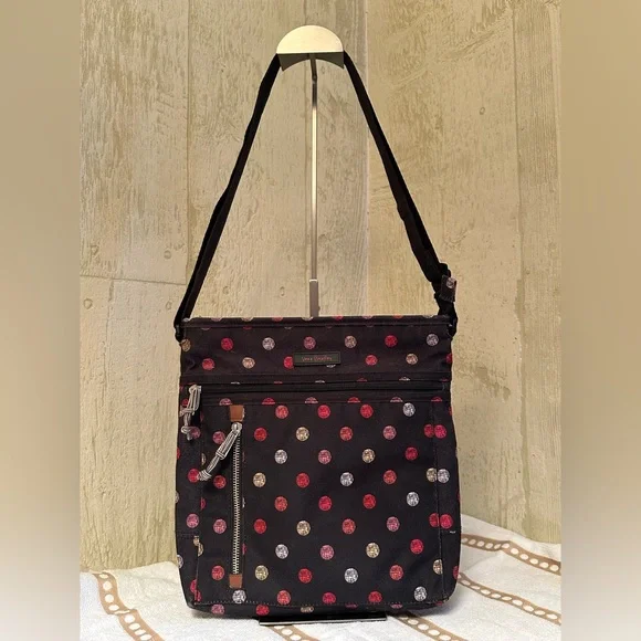 Vera Bradley Black Polka Dot Crossbody Bag - Picture 1 of 10